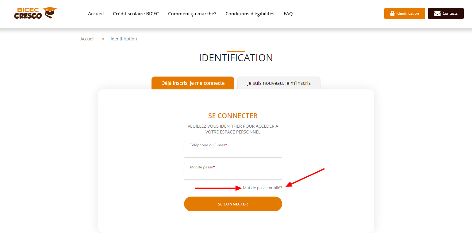 Faq Bicec Cresco créer mon compte en ligne